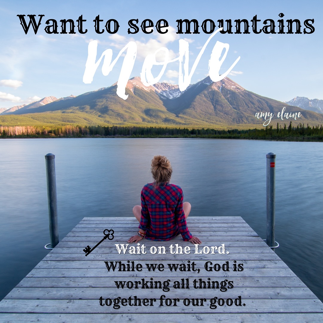 Want to see mountains move? Wait on the Lord. While we wait, God is working all things together for our good